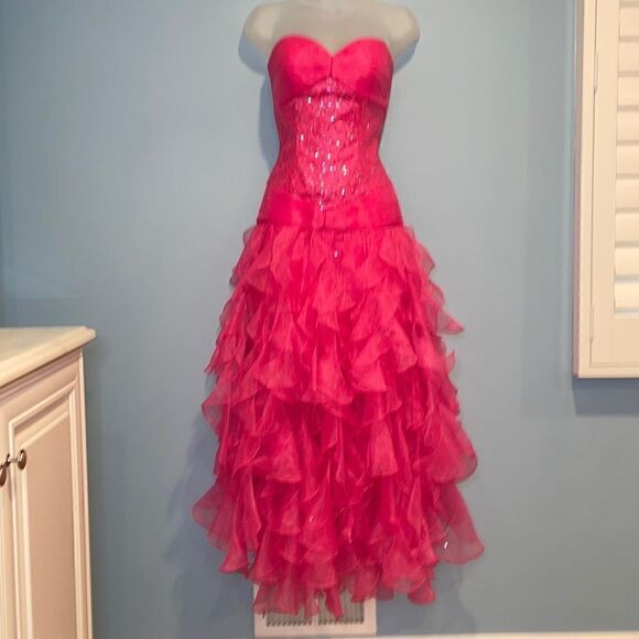 Jovani Sequin Tiered Ruffle Prom, Black Tie, Pageant, Sweet 16, Bat Mitzvah Gown - Picture 1 of 16